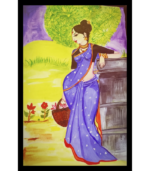 Lady with Flower (Acrylic) - Image 2