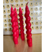 Twisted Taper Candle - Pink - Image 3