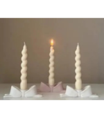 Twisted Taper Candle - White - Image 2