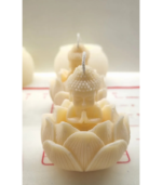 Buddha with Lotus Candle - White - Image 2