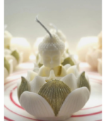 Buddha with Golden Lotus Candle - white - Image 2
