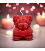 Teddy Bear Candle - Red - Image 2