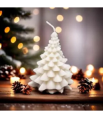 Christmas Tree Candle - White - Image 2