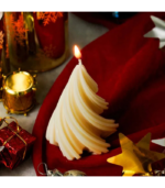 Christmas Tree Candle - White (Small) - Image 2