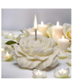 Peony flower Scented Candle - White - Image 3