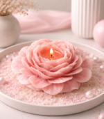 Peony flower Scented Candle - Pink