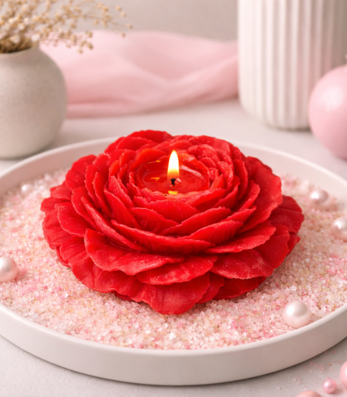 Untitled design - 2026-02-20T181804.731 Peony flower Scented Candle - Red - Image 1