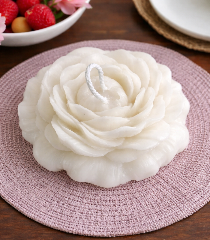 Untitled design - 2026-02-21T112350.262 Peony flower Scented Candle - White - Image 1