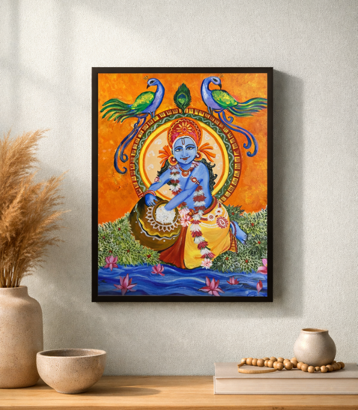 Untitled design - 2026-03-01T153908.737 Sree Krishna Maakhan chor (Kerala mural art) - Image 1