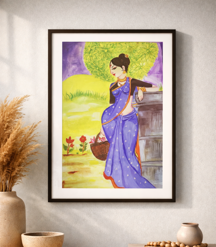 Untitled design - 2026-03-01T160918.520 Lady with Flower (Acrylic) - Image 1