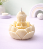 Buddha with Lotus Candle - White