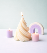 Christmas Tree Candle - White (Small)