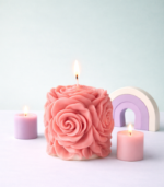 Flower All Over Candle - Pink
