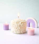 Flower All Over Candle - White
