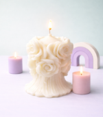 Flower Big Candle - White