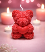Teddy Bear Candle - Red - Image 3