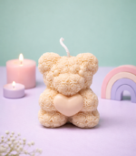 Teddy Bear Candle - White