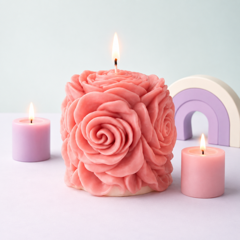 Studioz Magic - Flower All Over Candle – Pink