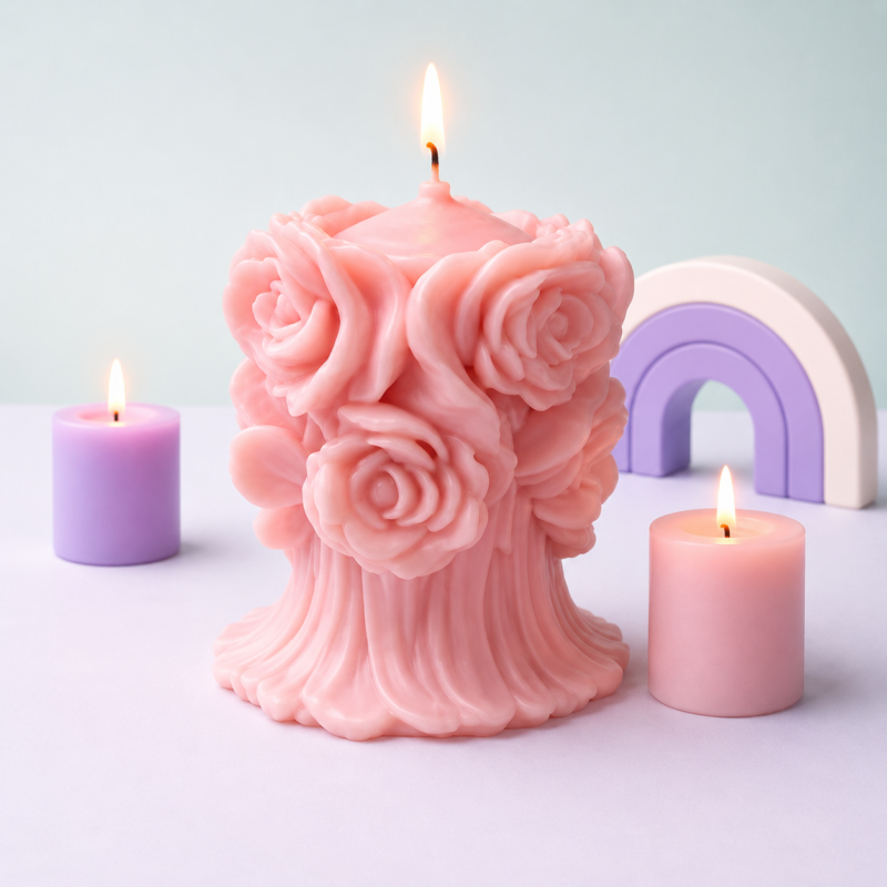 Studioz Magic - Flower Big Candle – Pink